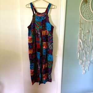 Patchwork Multicolor Strappy Jumpsuit
